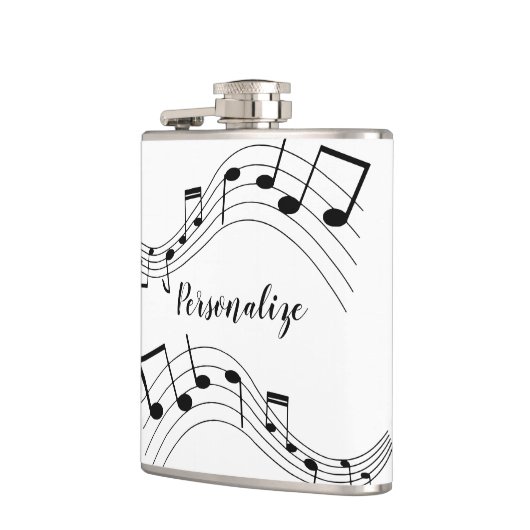 音楽ノートスタイリッシュトレンディーギフトクールギフトパーソナライズされた フラスク (左)