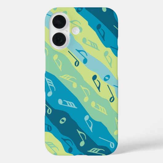 音楽ノートストライプの緑と青 Case-Mate iPhoneケース (裏面)
