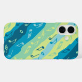 音楽ノートストライプの緑と青 Case-Mate iPhoneケース (裏面 (横))