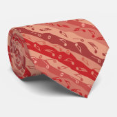 音楽ノートストライプの赤いネックタイ ネクタイ (ロール)