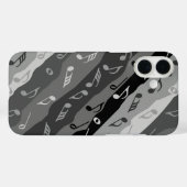 音楽ノートストライプグレー Case-Mate iPhoneケース (裏面 (横))
