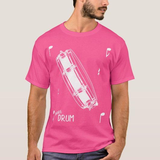 音楽ノートスネアドラム Tシャツ (正面)
