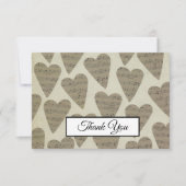 音楽ノートハートパターン音楽テーマミュージシャン サンキューカード (正面)