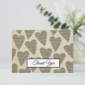 音楽ノートハートパターン音楽テーマミュージシャン サンキューカード (スタンド正面)