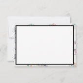 音楽ノートパターカラフルンテーマミュージシャン写真 サンキューカード (裏面)