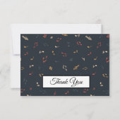 音楽ノートパターカラフルン音楽テーマミュージシャン サンキューカード (正面)