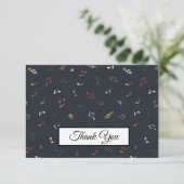 音楽ノートパターカラフルン音楽テーマミュージシャン サンキューカード (スタンド正面)