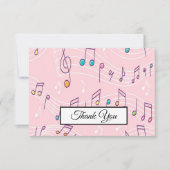 音楽ノートパターカラフルン音楽テーマミュージシャン サンキューカード (正面)