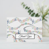 音楽ノートパターカラフルン音楽テーマミュージシャン サンキューカード (スタンド正面)