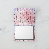 音楽ノートパターカラフルン音楽テーマミュージシャン サンキューカード (内部)