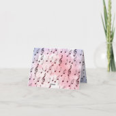 音楽ノートパターカラフルン音楽テーマミュージシャン サンキューカード (裏面)