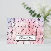 音楽ノートパターカラフルン音楽テーマミュージシャン サンキューカード (スタンド正面)