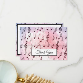 音楽ノートパターカラフルン音楽テーマミュージシャン サンキューカード