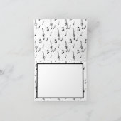 音楽ノートパターンミュージックテーマトレブルクレフ、 音符記号 サンキューカード (内部)