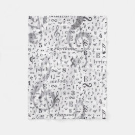 音楽ノートパターンミュージックテーマフリースブランケット フリースブランケット