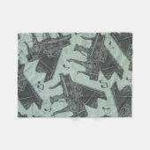 音楽ノートパターンミュージックテーマフリースブランケット フリースブランケット (正面(横))