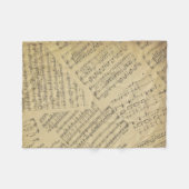 音楽ノートパターンミュージックテーマフリースブランケット フリースブランケット (正面(横))