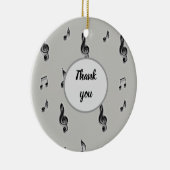 音楽ノートパターン先生ホリデーサンキュー セラミックオーナメント (右)