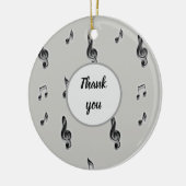 音楽ノートパターン先生ホリデーサンキュー セラミックオーナメント (左)