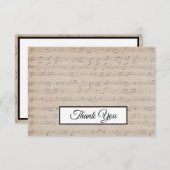 音楽ノートパターン音楽テーマミュージシャン サンキューカード (正面/裏面)