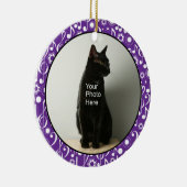 音楽ノートパーソナライズされたフォトオーナメント – 紫 セラミックオーナメント (右)