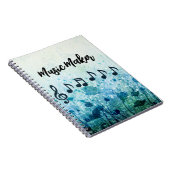 音楽ノートパーソナライズされた先生ミュージシャンフローラ ノートブック (右側)