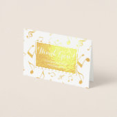 音楽ノートパーソナライズされた実在ゴールドフォイル 箔カード (正面)