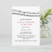 音楽ノートパーティの招待状 招待状 (スタンド正面)