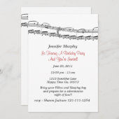 音楽ノートパーティの招待状 招待状 (正面/裏面)