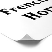 音楽ノートフランスののホーン赤いハートが大好き ポスター (角)