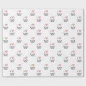 音楽ノートフランスののホーン赤いハートが大好き ラッピングペーパー (フラット)