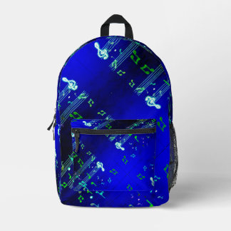 音楽ノートブエレガントルー プリントバックパック