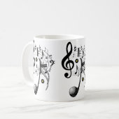 音楽ノートマグ コーヒーマグカップ (正面左)