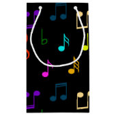 音楽ノートミュージシャンギフト音楽記号アート愛好家 スモールペーパーバッグ (裏面)