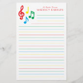 音楽ノートミュージシャン先生ひな形 便箋 (正面)