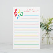 音楽ノートミュージシャン先生ひな形 便箋 (スタンド正面)