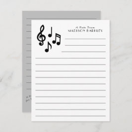 音楽ノートミュージシャン先生 サンキューカード