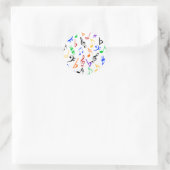 音楽ノートミュージックステッカー – 数々の ラウンドシール (バッグ)