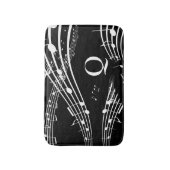 音楽ノートモダンブラックモノグラムバスマット バスマット (正面縦)