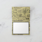 音楽ノートヴィンテージパターン音楽テーマミュージシャン サンキューカード (内部)