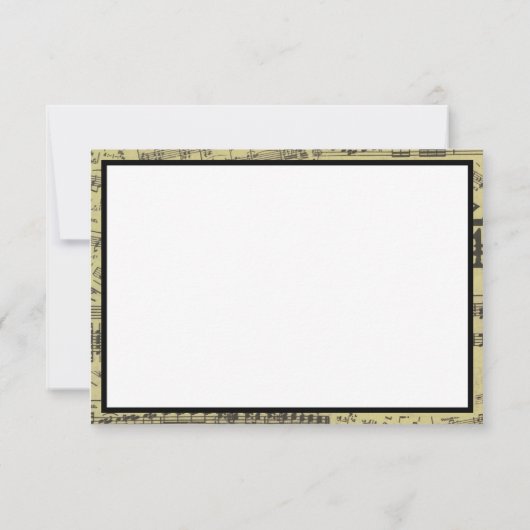 音楽ノートヴィンテージパターン音楽テーマミュージシャン サンキューカード (裏面)