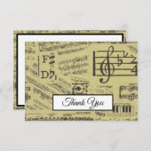 音楽ノートヴィンテージパターン音楽テーマミュージシャン サンキューカード (正面/裏面)
