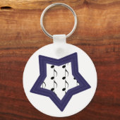 音楽ノート付きブルースター キーホルダー (正面)