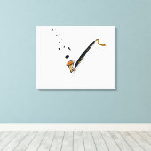 音楽ノート付きBass Clarinet キャンバスプリント (インサイチュ (ウッドフロア))