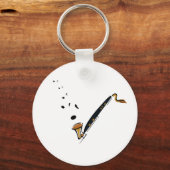 音楽ノート付きBass Clarinet キーホルダー (正面)