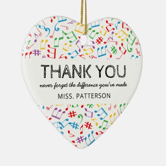 音楽ノート先生ギフトクリスマス セラミックオーナメント (右)