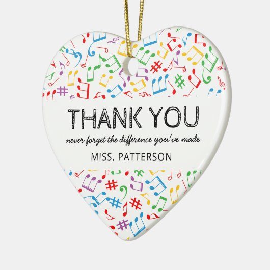 音楽ノート先生ギフトクリスマス セラミックオーナメント (左)