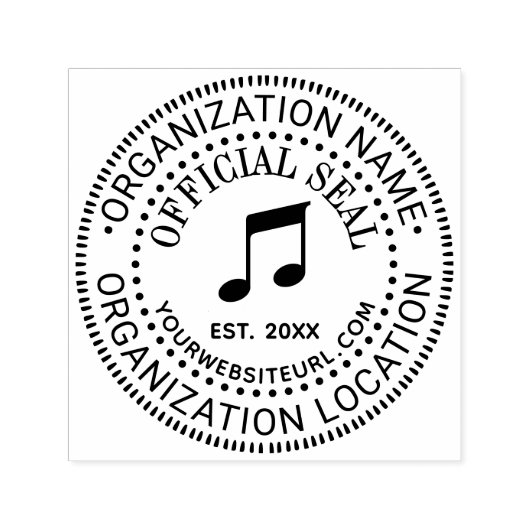 音楽ノート公式シール 名前 場所 URL 設立日 セルフインキングスタンプ (デザイン)