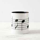音楽ノート及びスタッフ ツートーンマグカップ (中央)