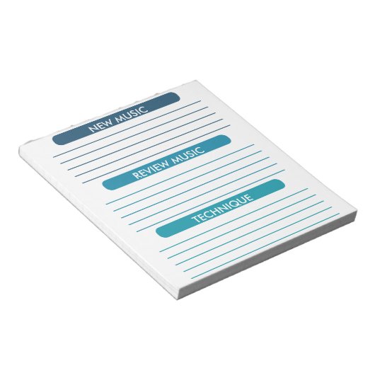 音楽ノート学生実習シート ノートパッド (アングル)